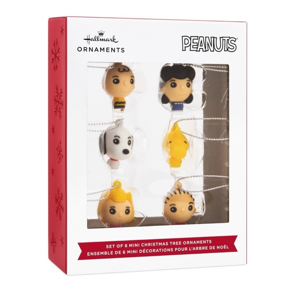 Hallmark Peanuts Character Set of 6 Mini Ornaments NIB